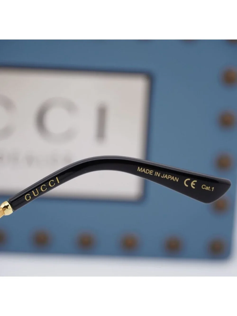 Gucci GG0592SK 001 Butterfly Sunglasses - Black / Grey